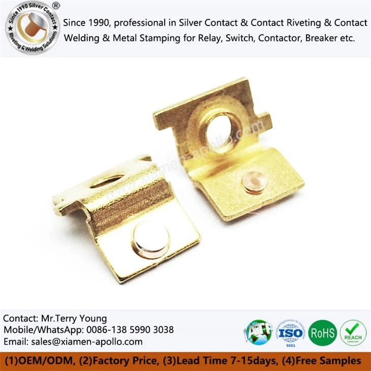 Brass Stamping Silver Contact Riveted Brass Stamping Silver Contact Riveted