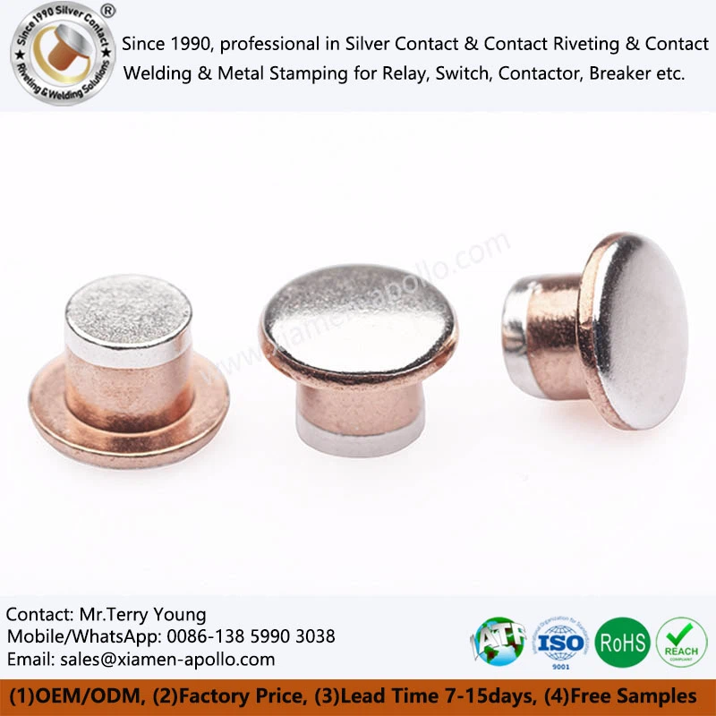 High Precision Trimetal Silver Electrical Contact High Precision Trimetal Silver Electrical Contact