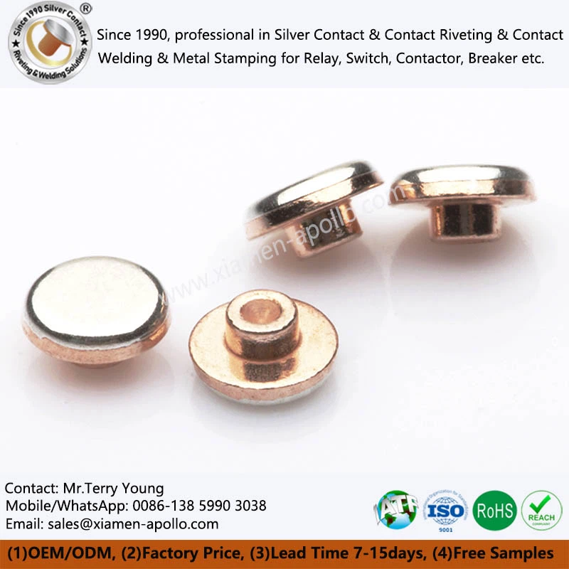 Rivet bimétallique rond argenté