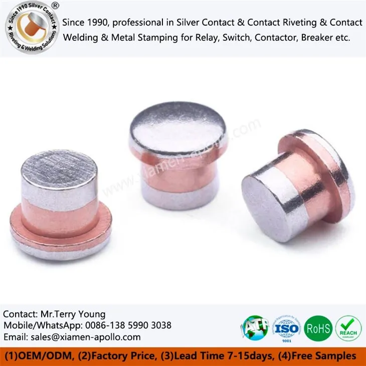Electrical Trimetal Rivet Electrodes