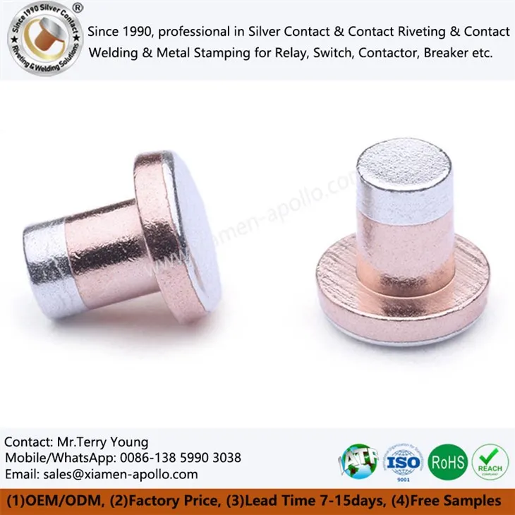 Trimetal Silver Rivet Electrical Contacts